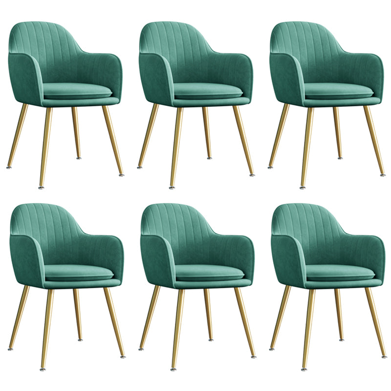 Sillón tapizado de terciopelo para comedor, sillón con respaldo sólido y patas de metal