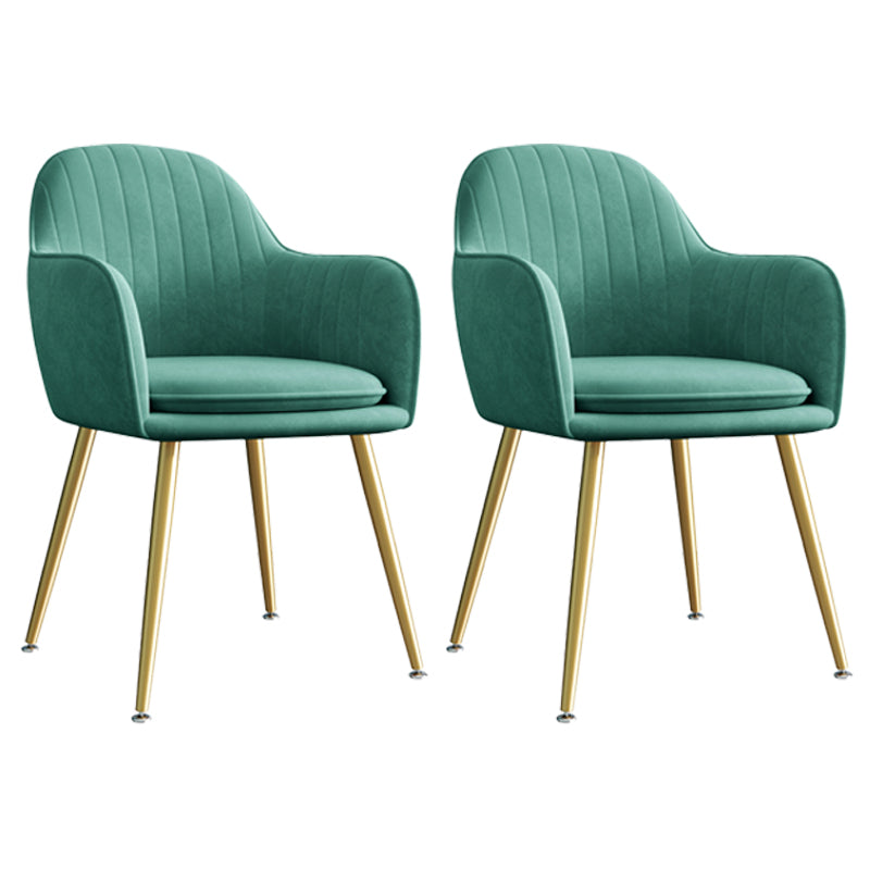 Fauteuil de salle à manger rembourré en velours, fauteuil à dossier solide avec pieds en métal