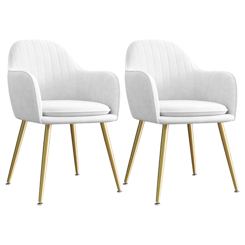 Fauteuil de salle à manger rembourré en velours, fauteuil à dossier solide avec pieds en métal