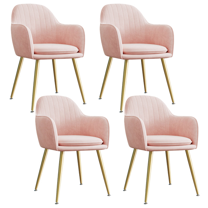 Sillón tapizado de terciopelo para comedor, sillón con respaldo sólido y patas de metal