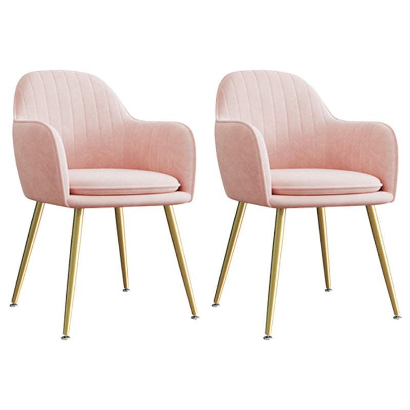 Fauteuil de salle à manger rembourré en velours, fauteuil à dossier solide avec pieds en métal