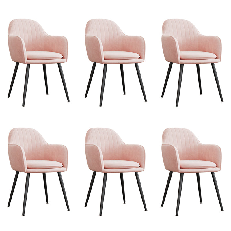 Sillón tapizado de terciopelo para comedor, sillón con respaldo sólido y patas de metal