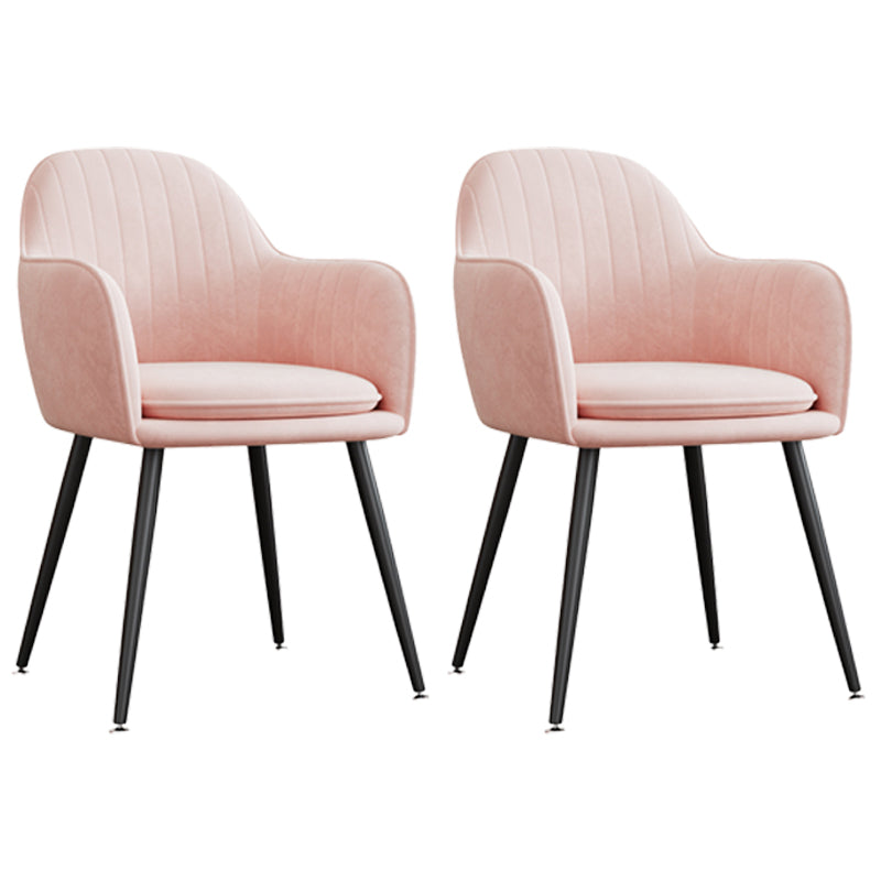 Sillón tapizado de terciopelo para comedor, sillón con respaldo sólido y patas de metal