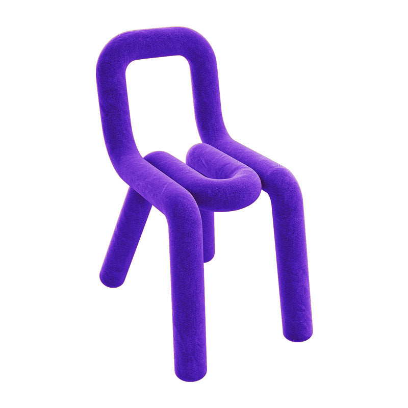 Ensemble de chaises latérales à dossier ouvert de salle à manger de chaises de velours de style contemporain