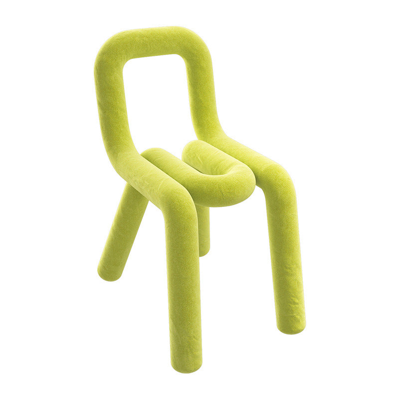 Ensemble de chaises latérales à dossier ouvert de salle à manger de chaises de velours de style contemporain