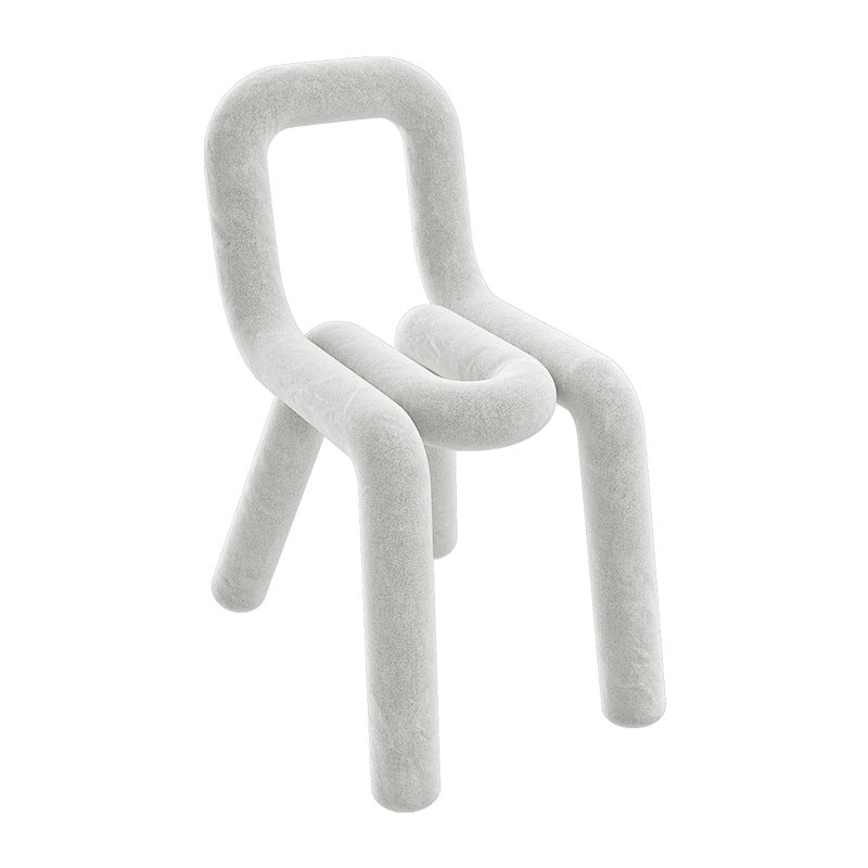 Ensemble de chaises latérales à dossier ouvert de salle à manger de chaises de velours de style contemporain