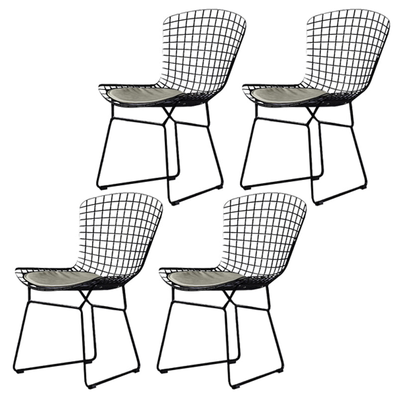 Scandinavian Metal Bedroom Side Chair Cross Back Matte Finish Dining Chair