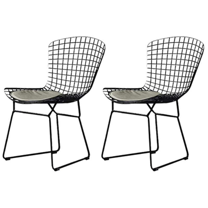 Scandinavian Metal Bedroom Side Chair Cross Back Matte Finish Dining Chair