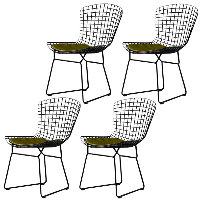 Scandinavian Metal Bedroom Side Chair Cross Back Matte Finish Dining Chair