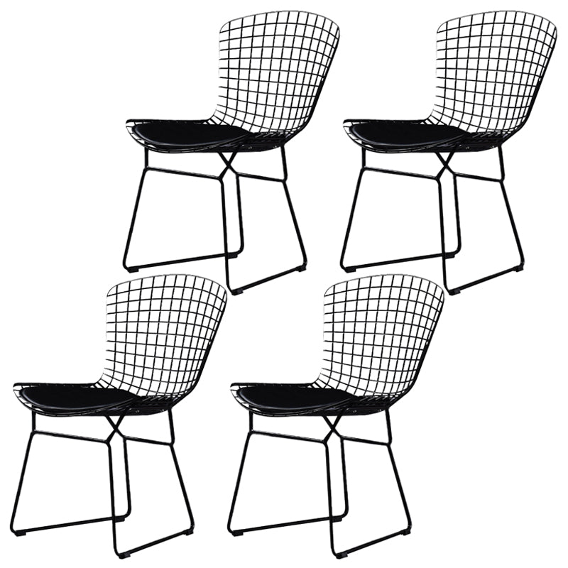 Scandinavian Metal Bedroom Side Chair Cross Back Matte Finish Dining Chair