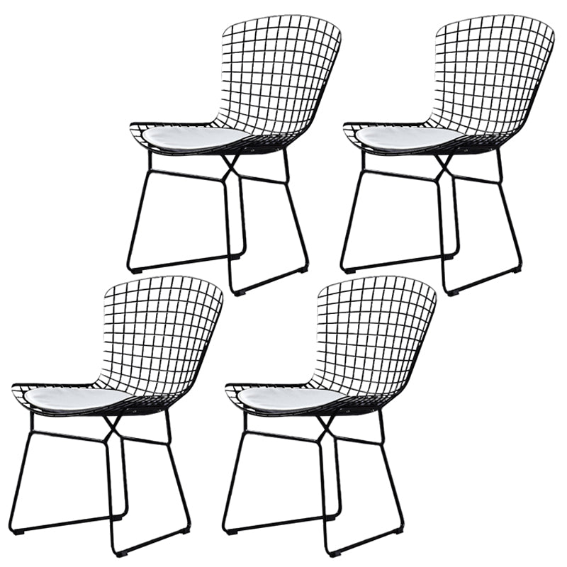 Scandinavian Metal Bedroom Side Chair Cross Back Matte Finish Dining Chair