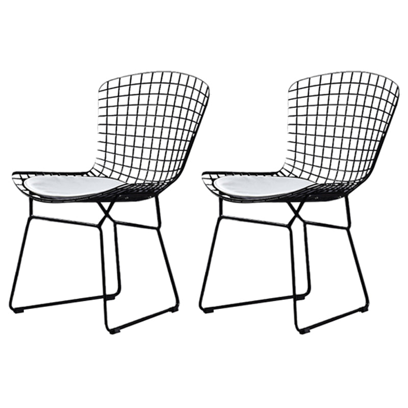 Scandinavian Metal Bedroom Side Chair Cross Back Matte Finish Dining Chair