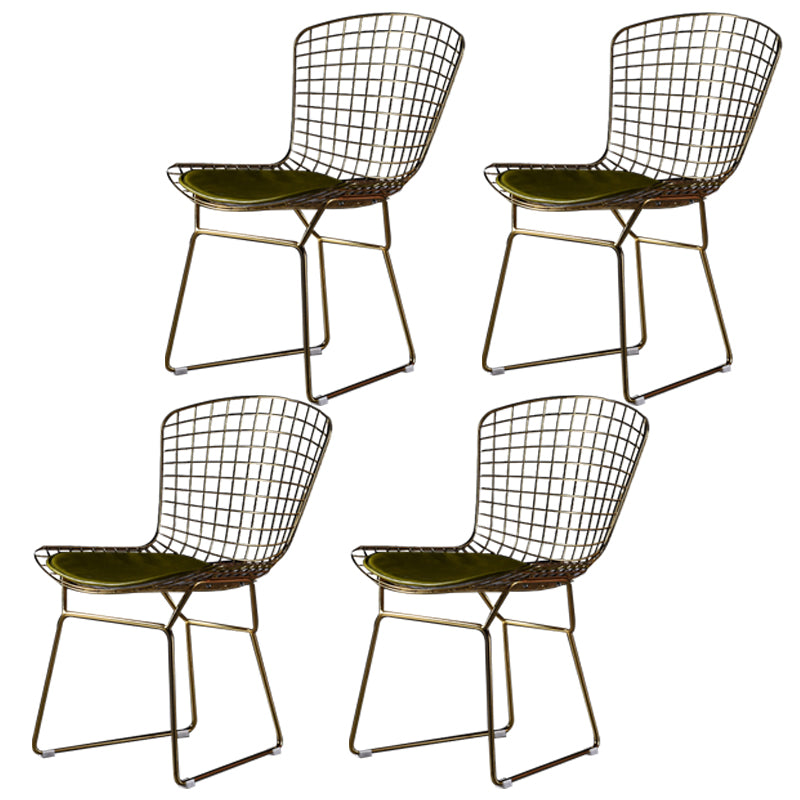 Scandinavian Metal Bedroom Side Chair Cross Back Matte Finish Dining Chair