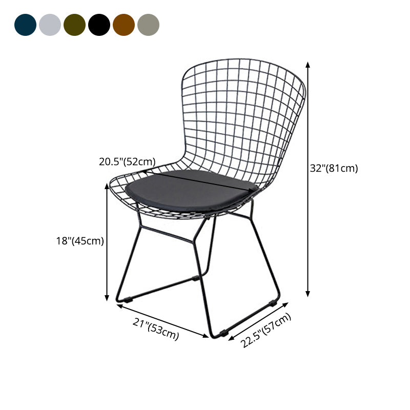 Scandinavian Metal Bedroom Side Chair Cross Back Matte Finish Dining Chair