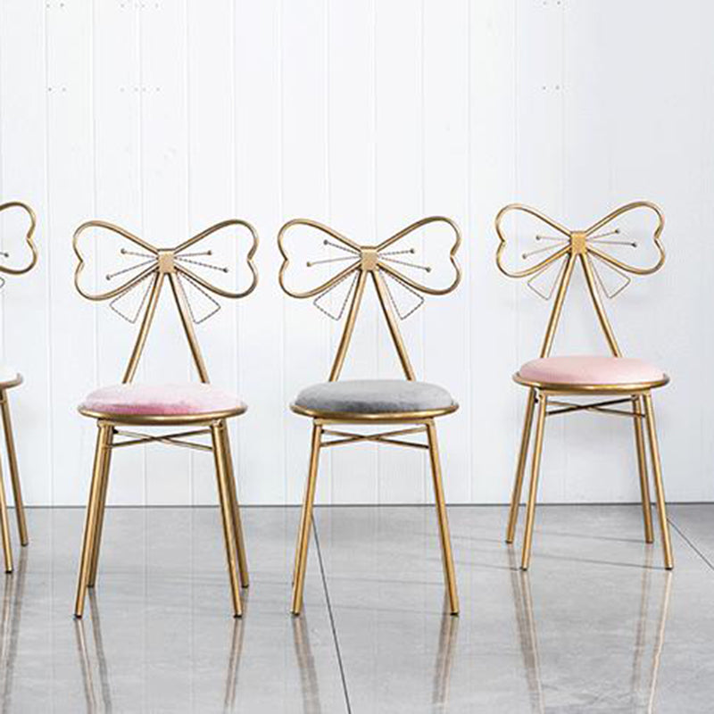 Chaise de salle à manger rembourrée de style scandinave, chaise simple sans accoudoirs à dossier ouvert