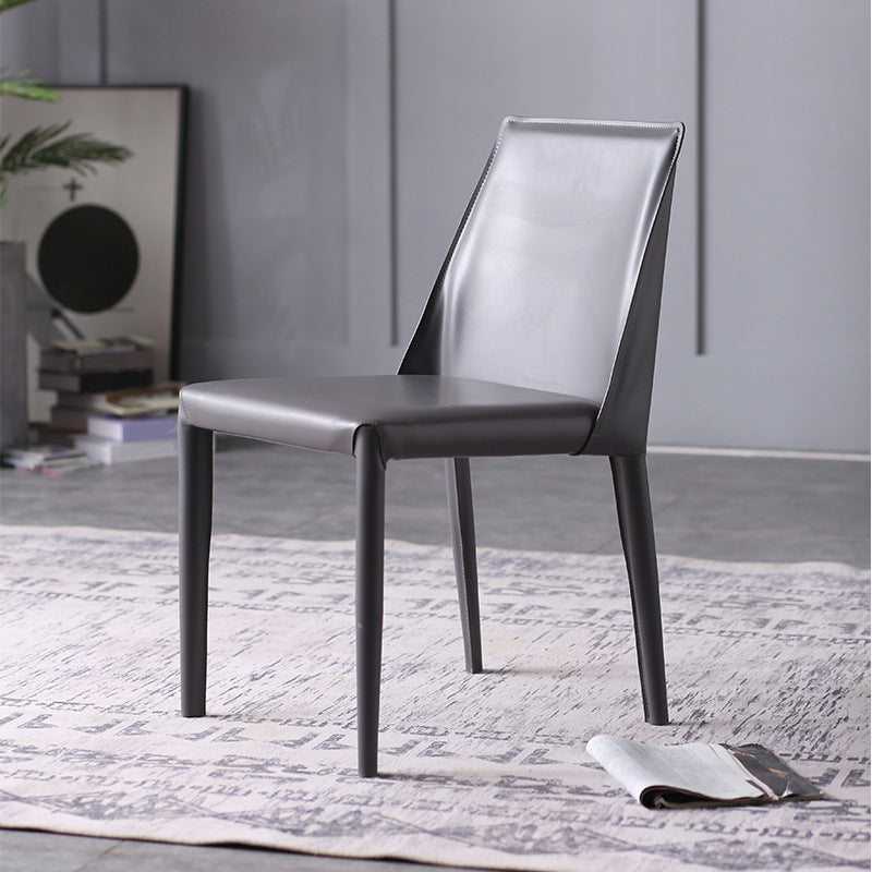 Designer -Sattel Leder Home Side Stuhl Parsons Mattes Finish Essstuhl (2)