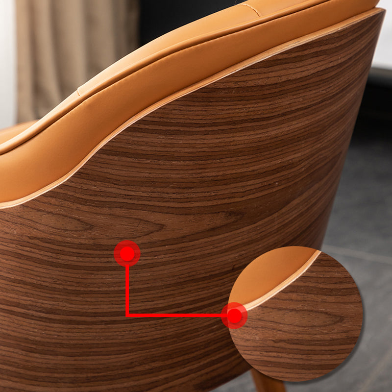 Chaise de salle à manger en cuir microfibre de style Glam, chaise simple à bras arrière solide