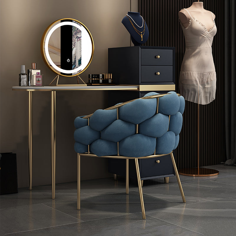 Chaise de salle à manger rembourrée de style scandinave, chaise simple sans accoudoirs à dossier solide