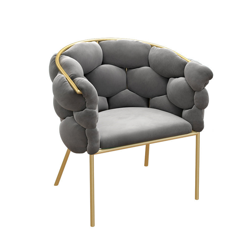 Chaise de salle à manger rembourrée de style scandinave, chaise simple sans accoudoirs à dossier solide