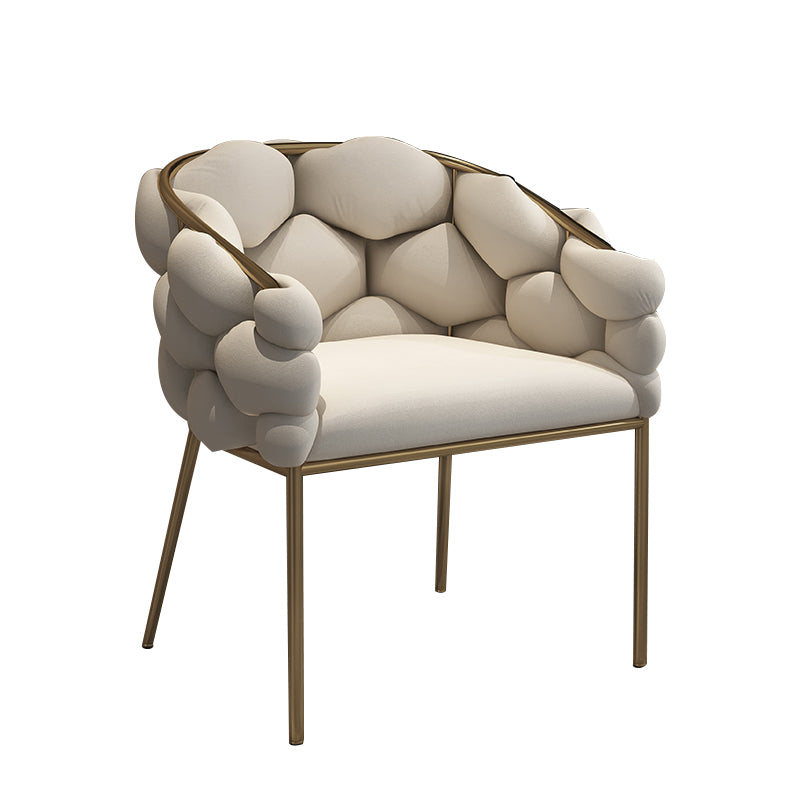 Chaise de salle à manger rembourrée de style scandinave, chaise simple sans accoudoirs à dossier solide