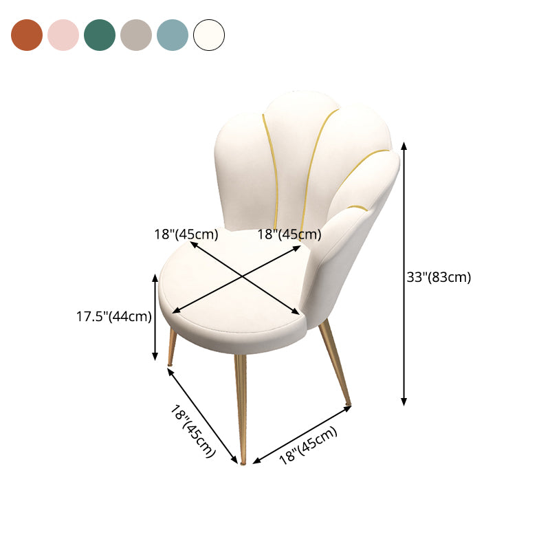 Silla de comedor tapizada estilo Glam, silla de comedor individual con respaldo sólido