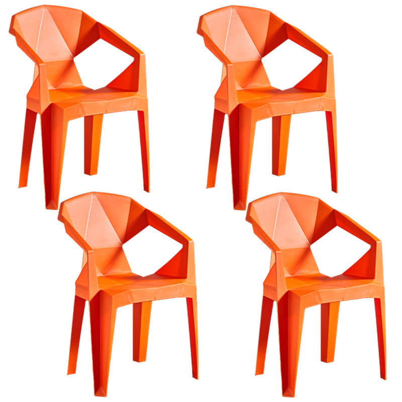 Chaise latérale empilable à dossier à lamelles de style moderne, fauteuils de salle à manger en plastique pour usage domestique