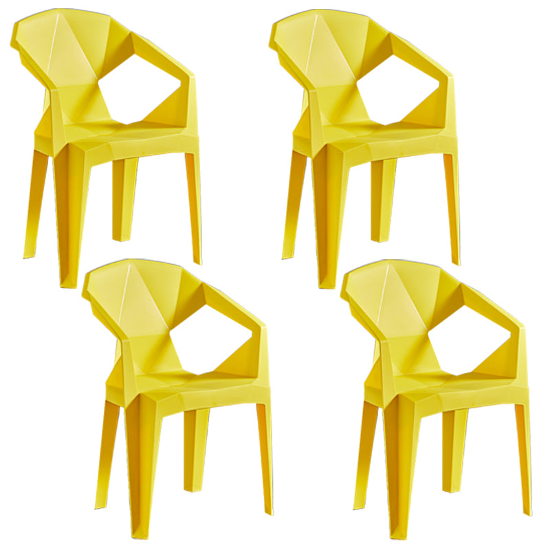 Silla lateral apilable con respaldo de listones de estilo moderno, sillas de comedor de plástico para uso doméstico
