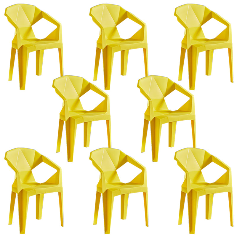 Silla lateral apilable con respaldo de listones de estilo moderno, sillas de comedor de plástico para uso doméstico