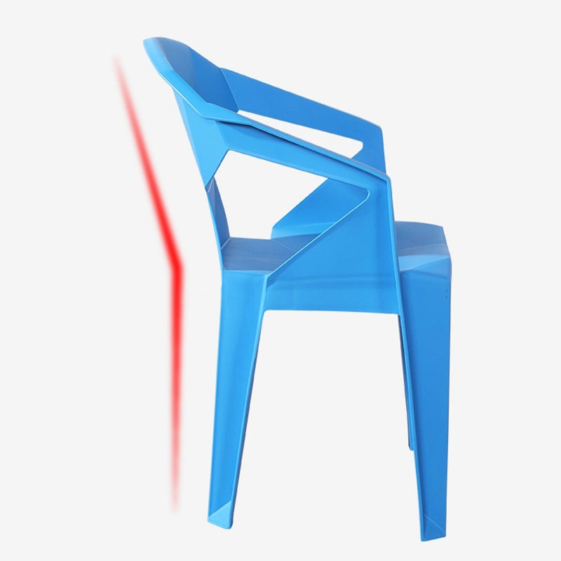 Silla lateral apilable con respaldo de listones de estilo moderno, sillas de comedor de plástico para uso doméstico