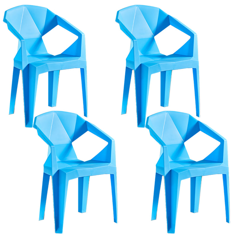 Silla lateral apilable con respaldo de listones de estilo moderno, sillas de comedor de plástico para uso doméstico