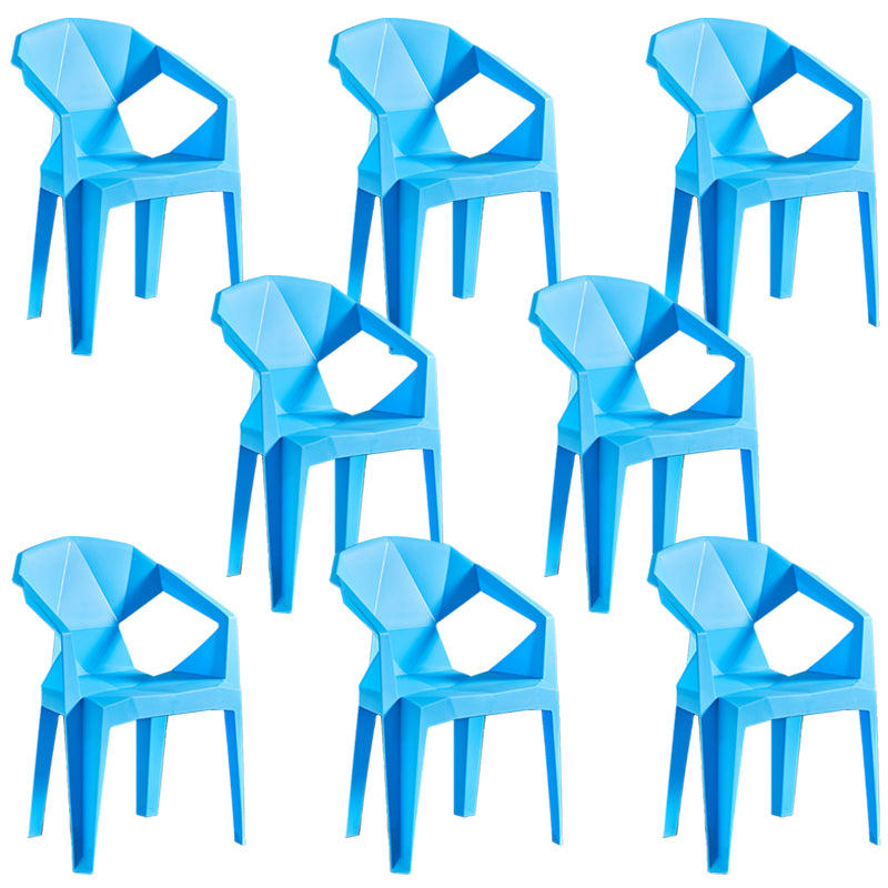 Silla lateral apilable con respaldo de listones de estilo moderno, sillas de comedor de plástico para uso doméstico