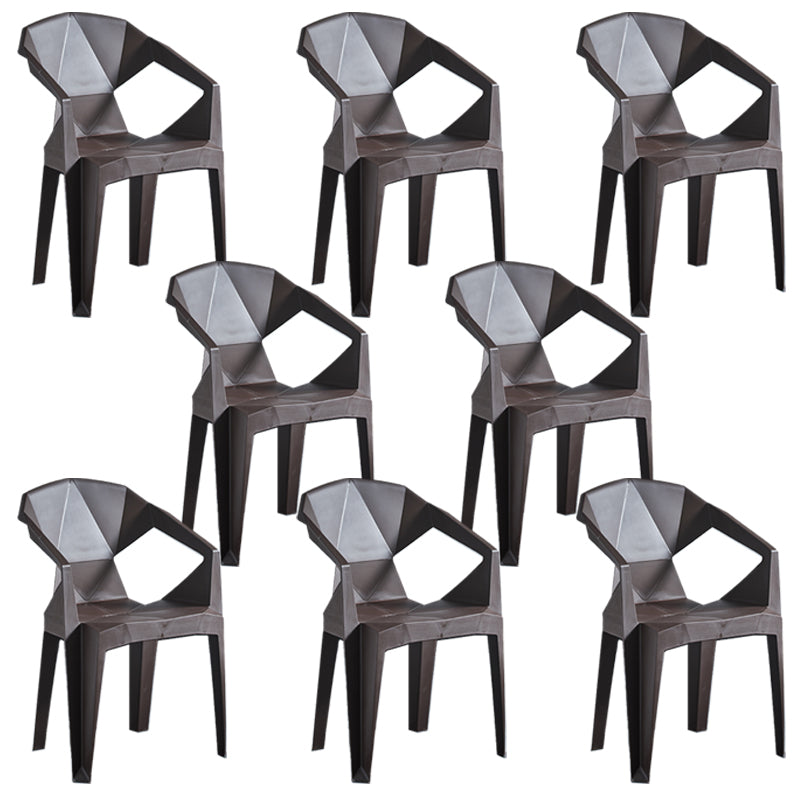 Silla lateral apilable con respaldo de listones de estilo moderno, sillas de comedor de plástico para uso doméstico