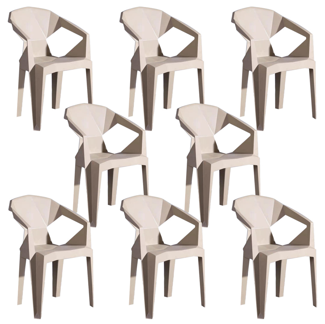 Silla lateral apilable con respaldo de listones de estilo moderno, sillas de comedor de plástico para uso doméstico
