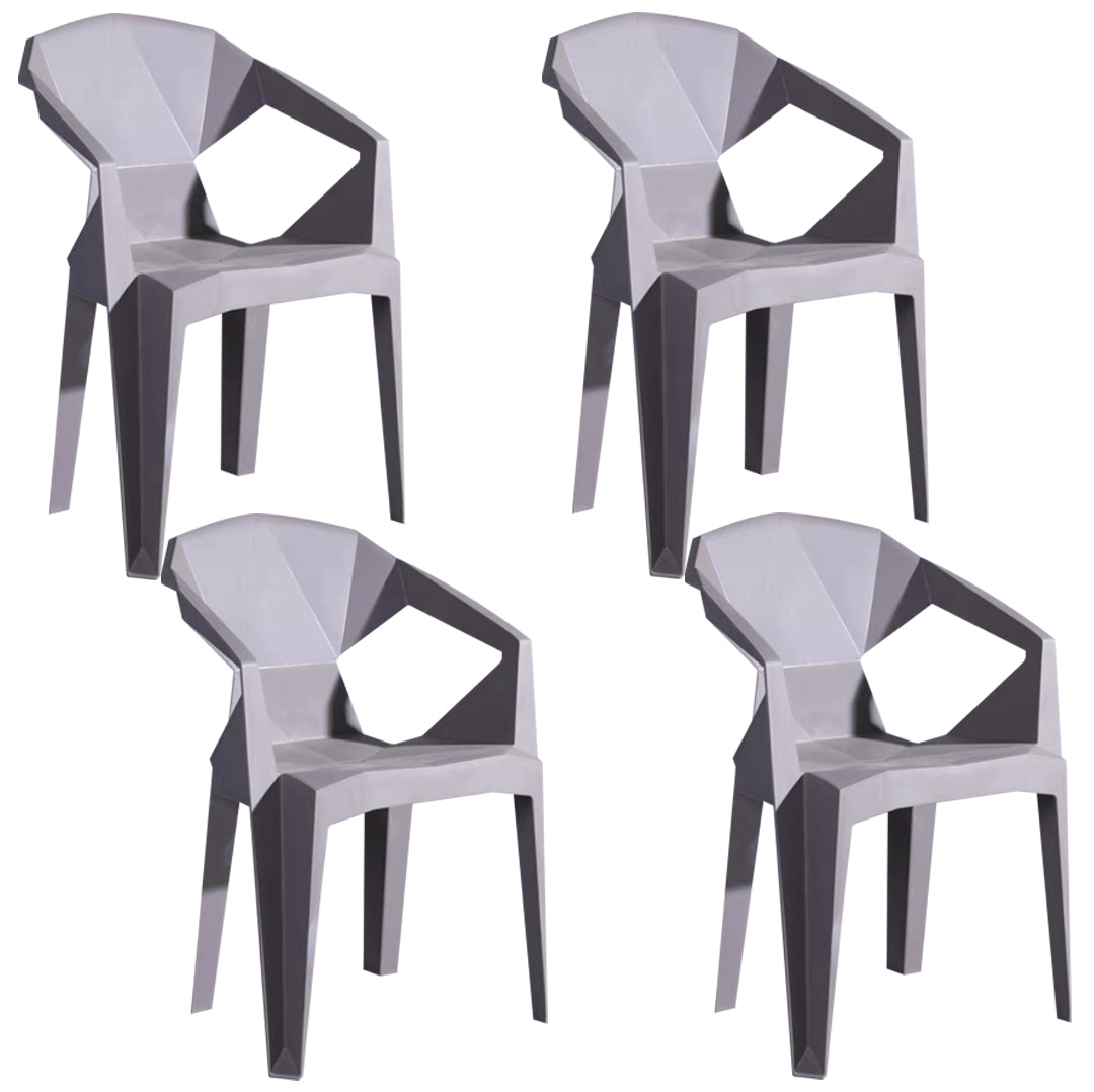 Silla lateral apilable con respaldo de listones de estilo moderno, sillas de comedor de plástico para uso doméstico