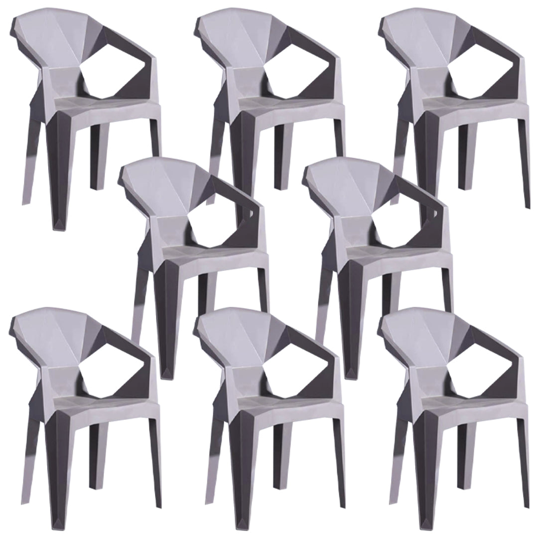 Silla lateral apilable con respaldo de listones de estilo moderno, sillas de comedor de plástico para uso doméstico