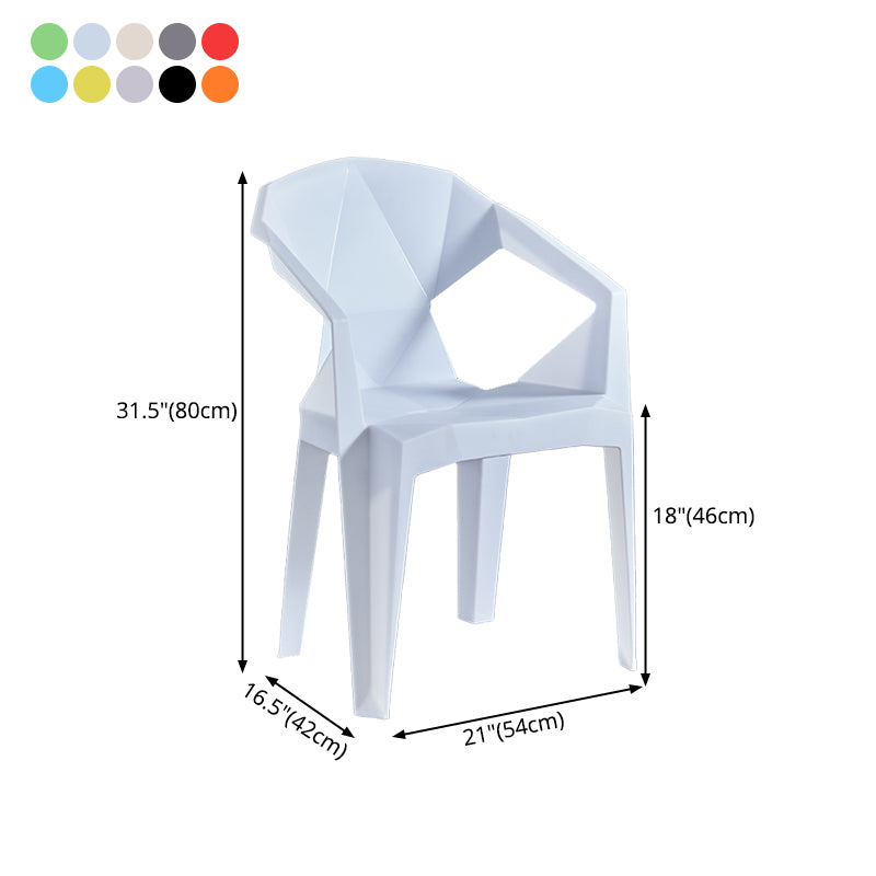 Silla lateral apilable con respaldo de listones de estilo moderno, sillas de comedor de plástico para uso doméstico