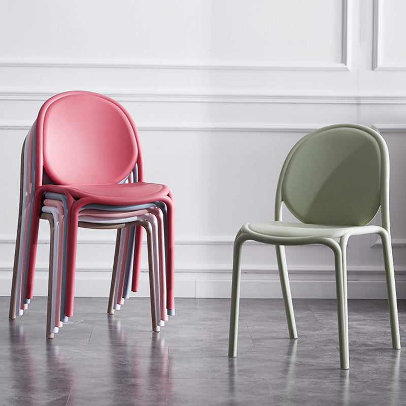 Silla sin brazos de plástico de estilo escandinavo, respaldo sólido, sillas laterales