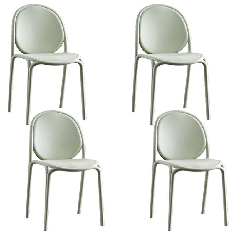 Silla sin brazos de plástico de estilo escandinavo, respaldo sólido, sillas laterales