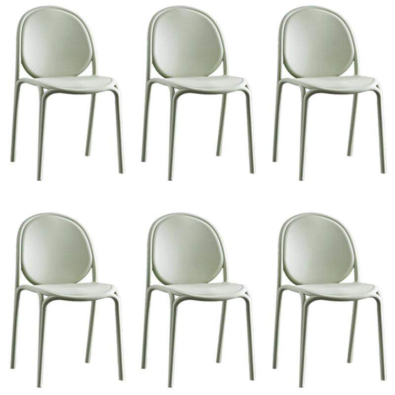 Silla sin brazos de plástico de estilo escandinavo, respaldo sólido, sillas laterales