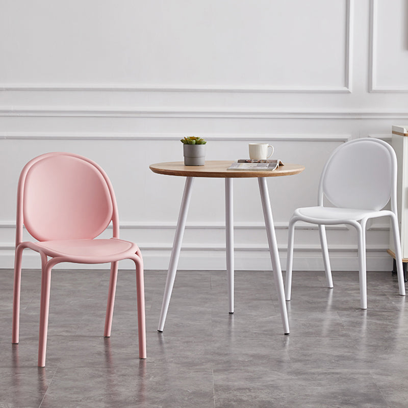 Silla sin brazos de plástico de estilo escandinavo, respaldo sólido, sillas laterales