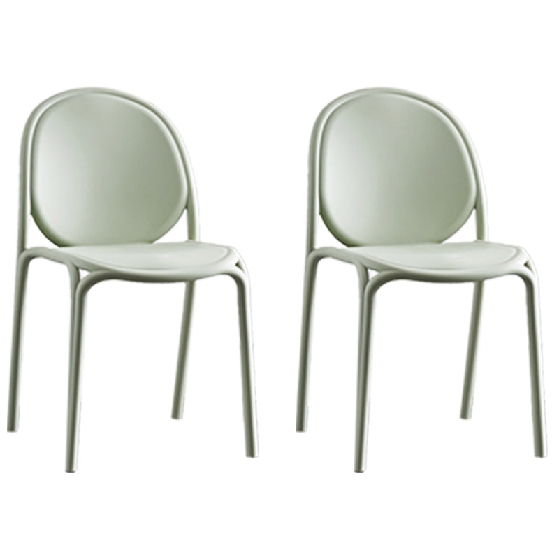 Silla sin brazos de plástico de estilo escandinavo, respaldo sólido, sillas laterales