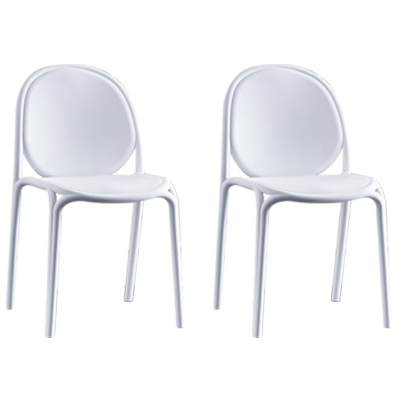Silla sin brazos de plástico de estilo escandinavo, respaldo sólido, sillas laterales
