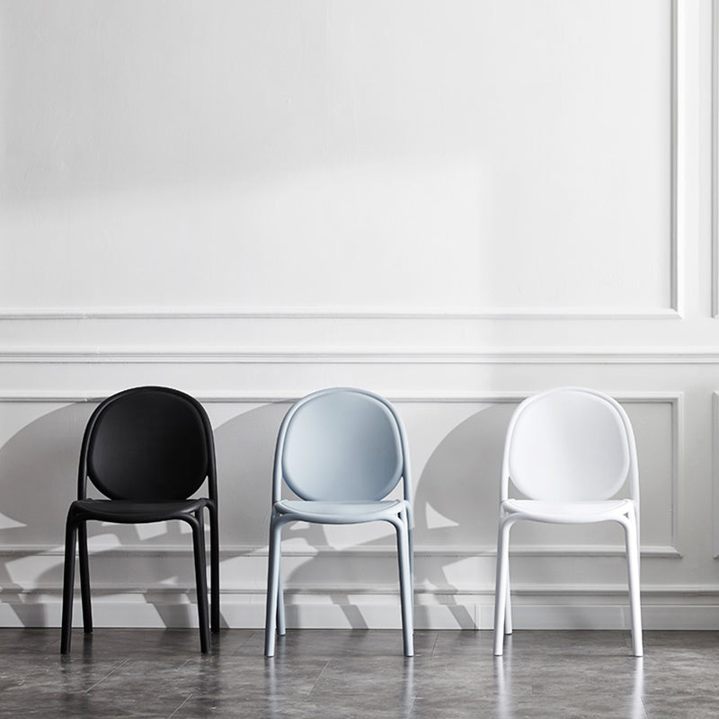 Silla sin brazos de plástico de estilo escandinavo, respaldo sólido, sillas laterales