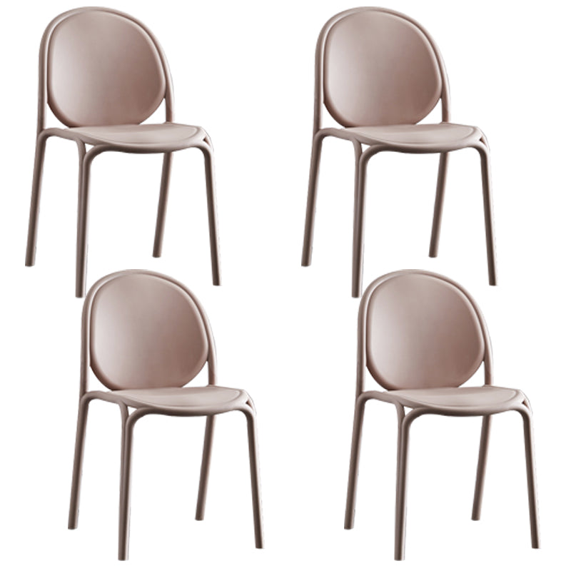 Silla sin brazos de plástico de estilo escandinavo, respaldo sólido, sillas laterales