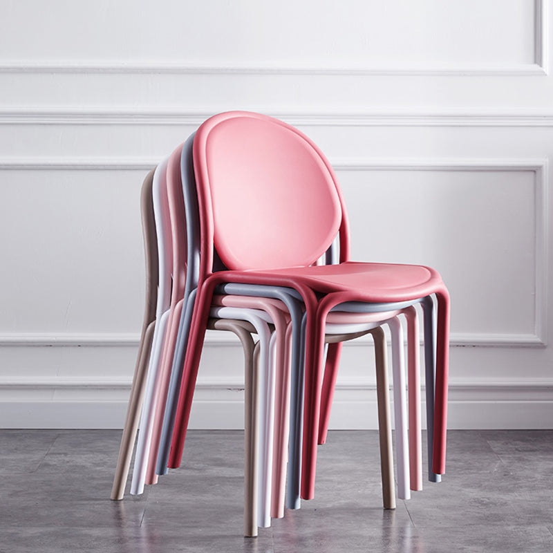 Silla sin brazos de plástico de estilo escandinavo, respaldo sólido, sillas laterales