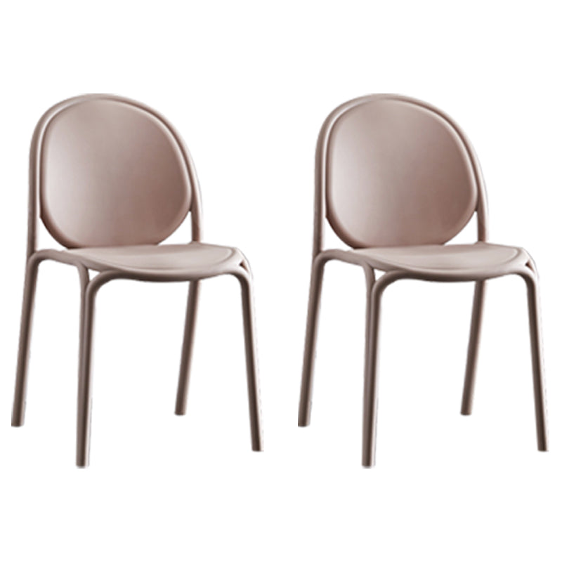 Silla sin brazos de plástico de estilo escandinavo, respaldo sólido, sillas laterales
