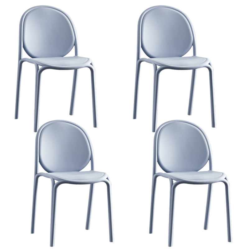 Silla sin brazos de plástico de estilo escandinavo, respaldo sólido, sillas laterales