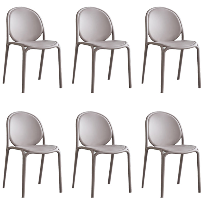 Silla sin brazos de plástico de estilo escandinavo, respaldo sólido, sillas laterales