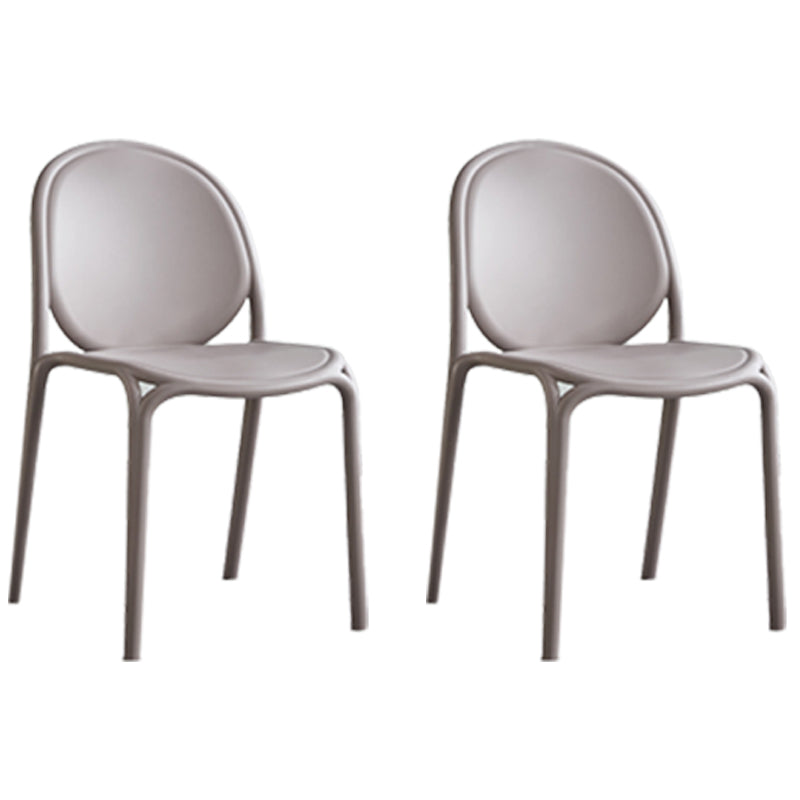 Chaise sans bras de salle à manger en plastique de style scandinave, chaises latérales de salle à manger à dossier solide
