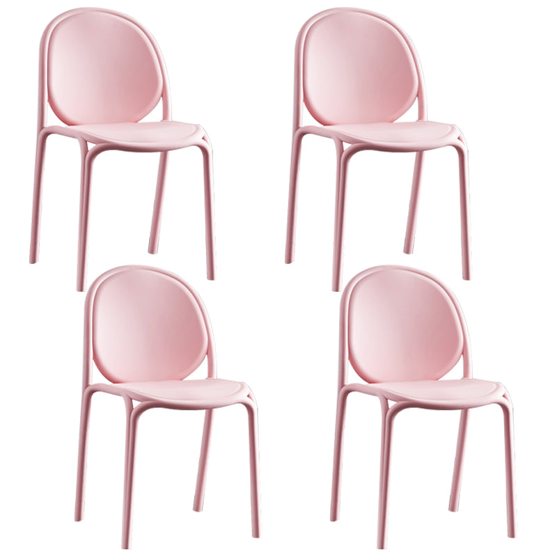 Silla sin brazos de plástico de estilo escandinavo, respaldo sólido, sillas laterales